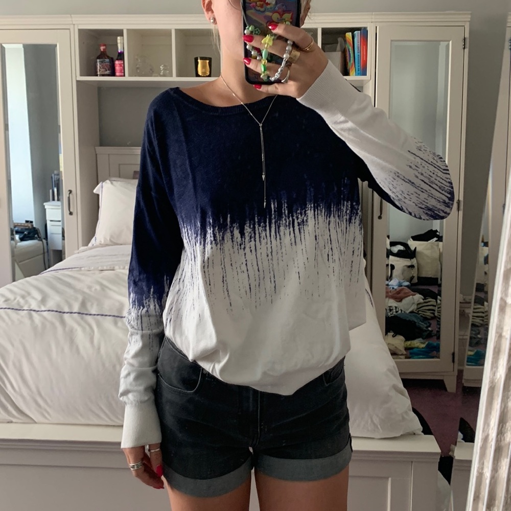 Blue & White Crewneck Sweater